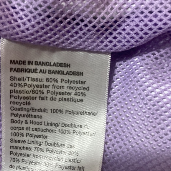 Ripzone light purple with purple and yellow dinosaurs on it rain jacket - Picture 4 of 4